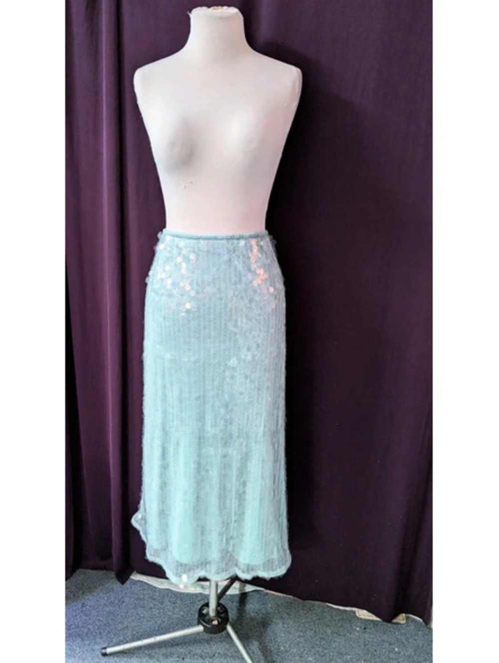 Blue Sequin Glam Maxi Skirt 3X XXXL
